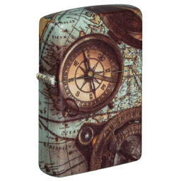 Зажигалка ZIPPO Компас с матовым покрытием на 540 | Compass Design 540 Matte, латунь/сталь, разноцветная, 38x13x57 мм