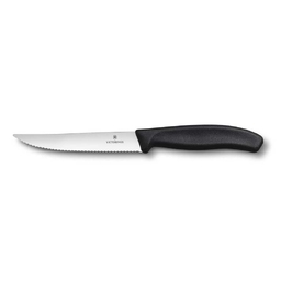 Нож для стейка и пиццы VICTORINOX SwissClassic "Gourmet", 12 см, с волнистой кромкой, чёрный