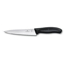 Нож разделочный VICTORINOX SwissClassic, 15 см, чёрный, в картонном блистере