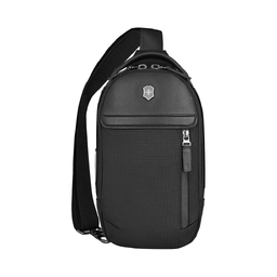 Рюкзак на одно плечо VICTORINOX Architecture Urban2 Sling Bag, черный, полиэстер/кожа, 17x8x28 см, 4 л