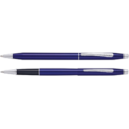 Набор Cross Classic Century Translucent Blue Lacquer: шариковая ручка и ручка-роллер, цвет - синий