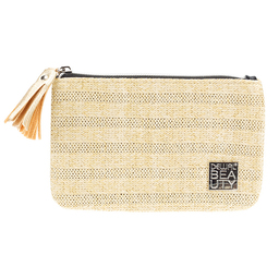 Косметичка Dewal Beauty серия "Рогожка", беж. темный, 20х13,6х1,0