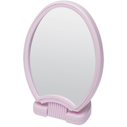 Зеркало Dewal Beauty настольное, в розовой оправе, на пластиковой подставке, 26*14.5 см.