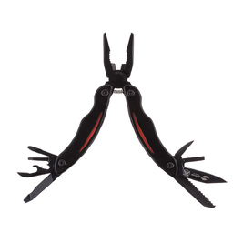 Мультитул Stinger, 105x50 мм, 9 функций, сталь/пластик, чёрно-красный, в комплекте нейлоновый чехол