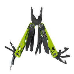 Мультитул Stinger, 107 х 19 мм, 19 функций, сталь, салатовый корпус, стоунвош, в картонной коробке, в комплекте нейлоновый чехол