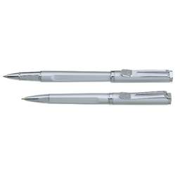 Набор Pierre Cardin коллекция «ПАРА | PEN&PEN» : ручка шариковая + роллер. Цвет - серебристый. Упаковка Е.