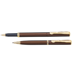 Набор Pierre Cardin коллекция «ПАРА | PEN&PEN»: ручка шариковая + роллер. Цвет - коричневый. Упаковка Е или E-1