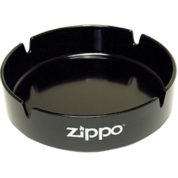 Пепельница ZIPPO, долговечный пластик, чёрная с фирменным логотипом, диаметр 13 см