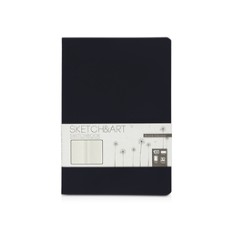 Скетчбук "Sketch & Art" в мягком переплете 147х210 мм, 32 л. бежевой бумаги 100 г/м2, черный