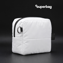 Несессер Superbag Bubble, стёганый, на молнии, с креплением на кольцо-карабин (белый)