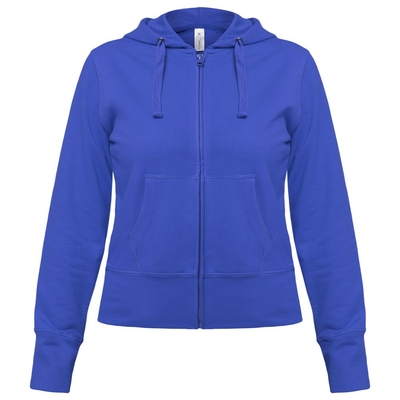 Толстовка женская Hooded Full Zip ярко-синяя, размер XS