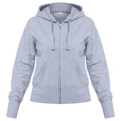 Толстовка женская Hooded Full Zip серый меланж, размер XS