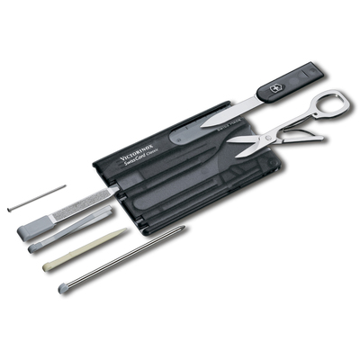 Швейцарская карточка VICTORINOX SwissCard Classic, 10 функций, полупрозрачная чёрная