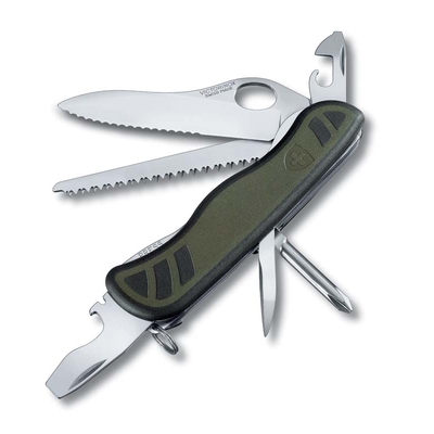 Нож перочинный VICTORINOX Swiss Soldier's Knife 08, 111 мм, 10 функций, зелёный с чёрными вставками