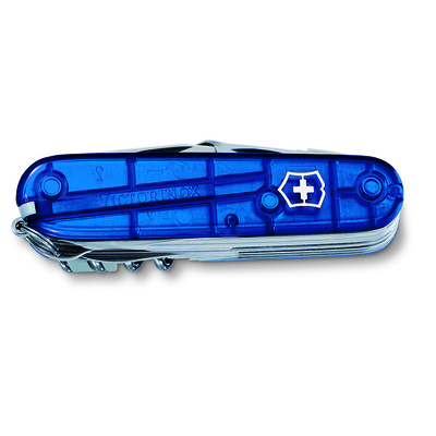 Нож перочинный VICTORINOX Swiss Champ, 91 мм, 33 функции, полупрозрачный синий