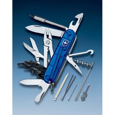 Нож перочинный VICTORINOX CyberTool M, 91 мм, 32 функции, полупрозрачный синий