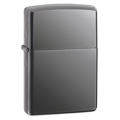 Зажигалка ZIPPO классическая с покрытием черный лед | Classic Black Ice®, латунь/сталь, чёрная, глянцевая, 38x13x57 мм