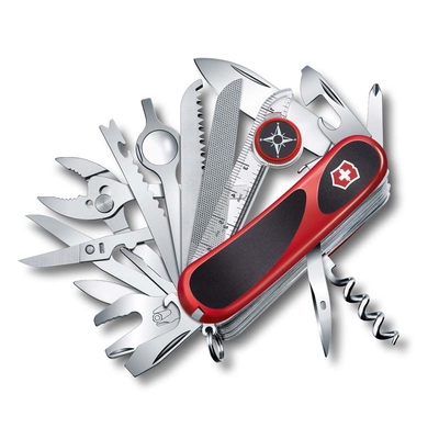 Нож перочинный VICTORINOX EvoGrip S54, 85 мм, 32 функции, с фиксатором лезвия, красный/чёрный
