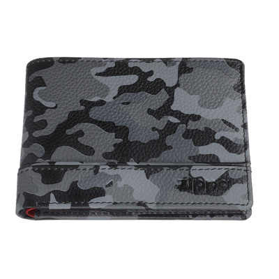 Портмоне ZIPPO, серо-чёрный камуфляж, натуральная кожа, 11,2×2×8,2 см