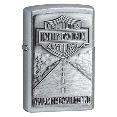 Зажигалка ZIPPO Харлей Дэвидсон с покрытием поцарапанный хром | Harley-Davidson® Street Chrome, латунь/сталь, серебристая, 38x13x57мм
