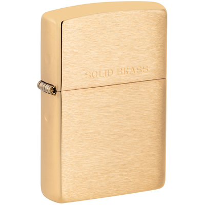 Зажигалка ZIPPO классическая с покрытием матовая латунь | Classic Brushed Brass, латунь/сталь, золотистая, матовая, 38x13x57 мм