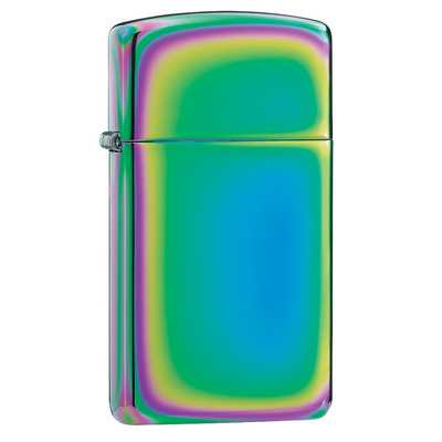 Зажигалка ZIPPO узкая с разноцветным покрытием | Slim® Multi Color, латунь/сталь, разноцветная, глянцевая, 29x10x60 мм