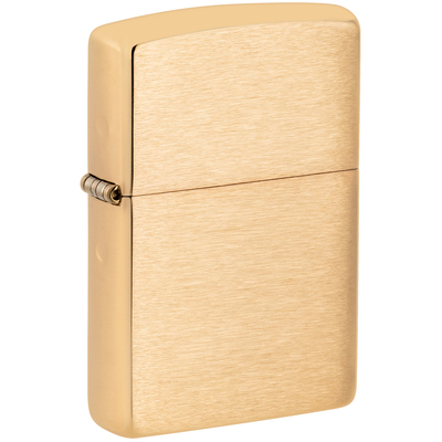 Зажигалка ZIPPO классическая с покрытием матовая латунь | Classic Brushed Brass, латунь/сталь, золотистая, матовая, 38x13x57 мм