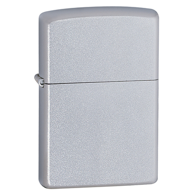 Зажигалка ZIPPO классическая с покрытием сатинированный хром | Classic Satin Chrome, латунь/сталь, серебристая, матовая, 38x13x57мм