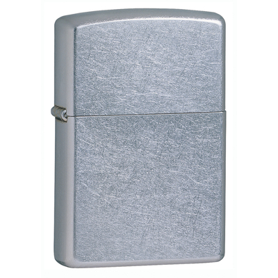 Зажигалка ZIPPO классическая с покрытием поцарапанный хром | Classic Street Chrome, латунь/сталь, серебристая, матовая, 38x13x57 мм