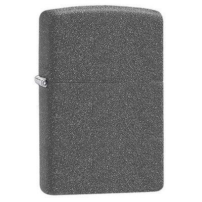 Зажигалка ZIPPO классическая с каменным покрытием | Classic Iron Stone, латунь/сталь, серая, матовая, 38x13x57 мм