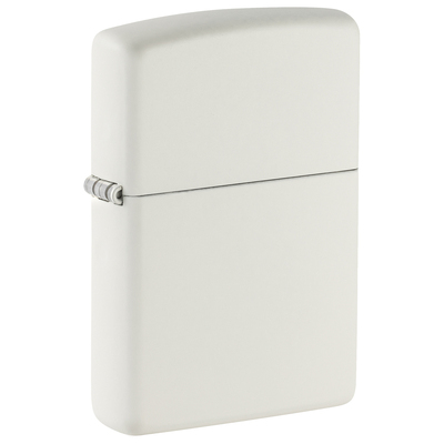 Зажигалка ZIPPO классическая с белым матовым покрытием | Classic White Matte, латунь/сталь, белая, матовая, 38x13x57 мм