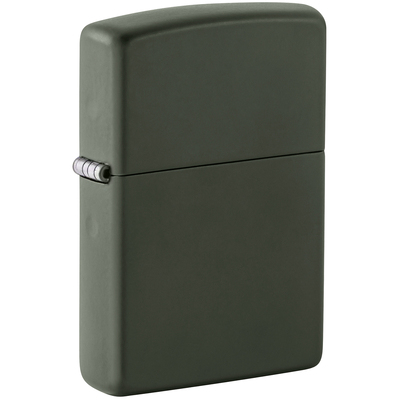 Зажигалка ZIPPO классическая с зеленым матовым покрытием | Classic Green Matte, латунь/сталь, зелёная, матовая, 38x13x57 мм