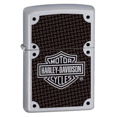 Зажигалка ZIPPO Харлей Дэвидсон с покрытием сатинированный хром | Harley-Davidson® Satin Chrome, латунь/сталь, серебристая, 38x13x57мм