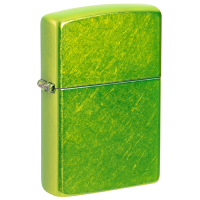 Зажигалка ZIPPO классическая с кислотным зеленым покрытием | Classic Lurid, латунь/сталь, зеленая, глянцевая, 38x13x57 мм