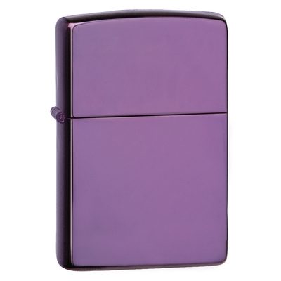 Зажигалка ZIPPO классическая с глянцевым фиолетовым покрытием | Classic High Polish Purple, латунь/сталь, фиолетовая, глянцевая, 38x13x57 мм