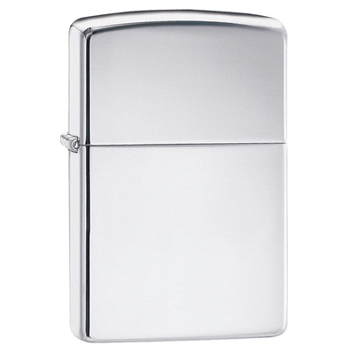 Зажигалка ZIPPO классическая с покрытием Глянцевый хром | Classic High Polish Chrome, латунь/сталь, серебристая, 38x13x57 мм