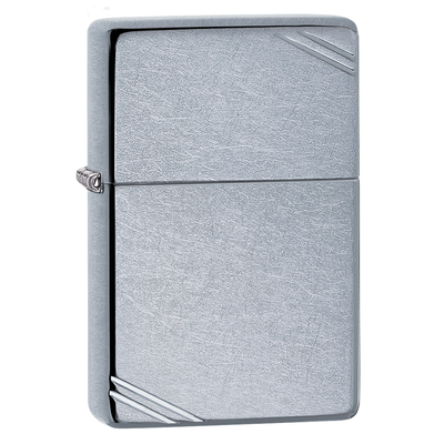 Зажигалка ZIPPO Винтажная с покрытием поцарапанный хром | Vintage Street Chrome, латунь/сталь, серебристая, матовая, 38x13x57 мм