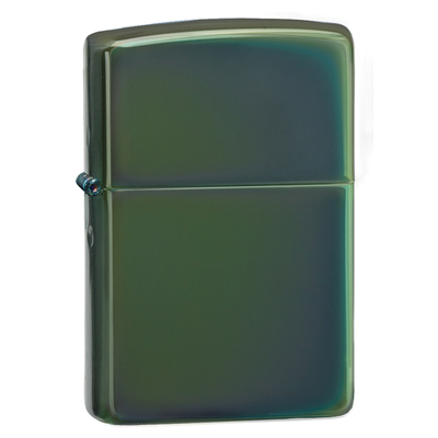 Зажигалка ZIPPO классическая с глянцевым зеленым покрытием | Classic High Polish Green, латунь/сталь, зелёная, глянцевая, 38x13x57 мм