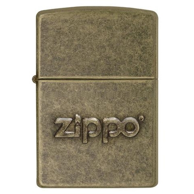 Зажигалка ZIPPO Античный штамп с покрытием античная латунь | Antique Stamp Antique Brass, латунь/сталь, золотистая, матовая, 38x13x57 мм
