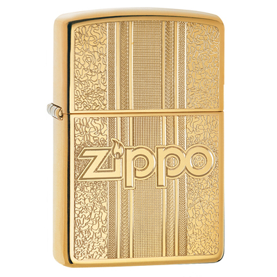 Зажигалка ZIPPO Графический узор с покрытием Глянцевая латунь | Pattern Design High Polish Brass, латунь/сталь, золотистая, 38x13x57 мм