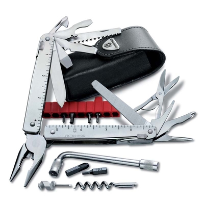 Мультитул VICTORINOX SwissTool X Plus, 115 мм, 37 функций, в кожаным чехле