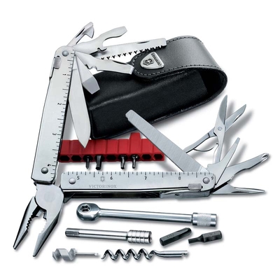 Мультитул VICTORINOX SwissTool X Plus Ratchet, 115 мм, 40 функций, в кожаным чехле