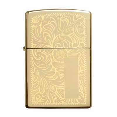 Зажигалка ZIPPO Венецианская с покрытием Глянцевая латунь | Venetian® High Polish Brass, латунь/сталь, золотистая, 38x13x57 мм