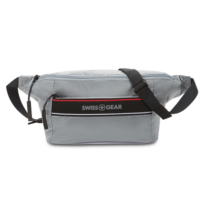 Сумка на пояс SWISSGEAR, светло-серая, полиэстер с плетением рип-стоп, 38 x 5 x 15 см
