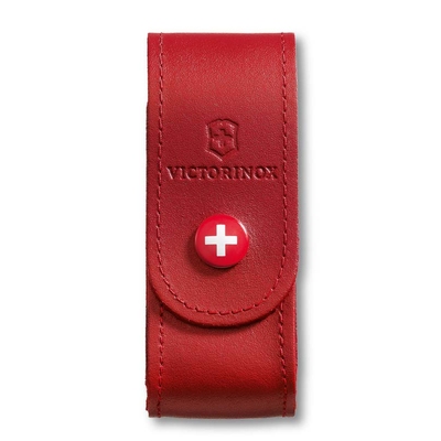 Чехол на ремень VICTORINOX для ножей 91 мм толщиной 2-4 уровня, кожаный, красный
