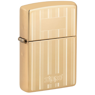 Зажигалка ZIPPO классическая с покрытием Глянцевая латунь | Classic High Polish Brass, латунь/сталь, золотистая, 38x13x57 мм
