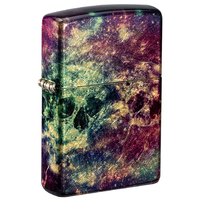 Зажигалка ZIPPO Галактика черепа с покрытием Искусственно состаренная латунь | Galaxy Skull 540 Tumbled Brass, латунь/сталь, разноцветная, 38x13x57 мм