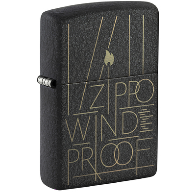 Зажигалка ZIPPO Искусство линий с черным покрытием с кракелюром | Line Art Black Crackle™, латунь/сталь, чёрная, матовая, 38x13x57 мм