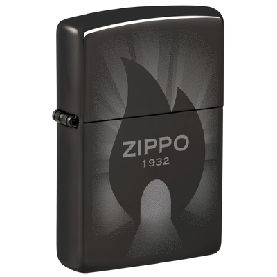 Зажигалка ZIPPO Источник света с черным глянцевым покрытием | Radiant High Polish Black, латунь/сталь, черная, глянцевая, 38x13x57 мм