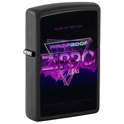Зажигалка ZIPPO Знак с черным матовым покрытием | Sign Design Black Matte, латунь/сталь, черная, 38x13x57 мм